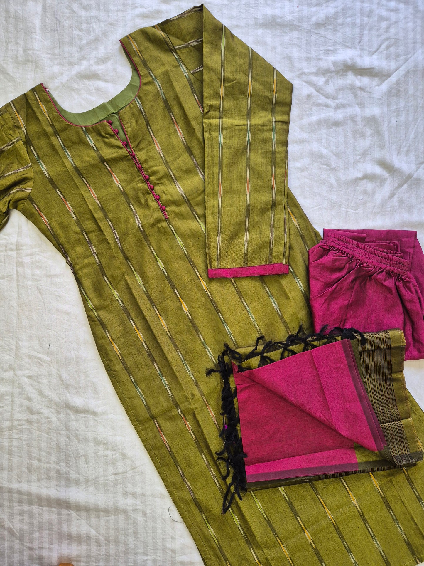 Semi Silk Ikkat Print - Green