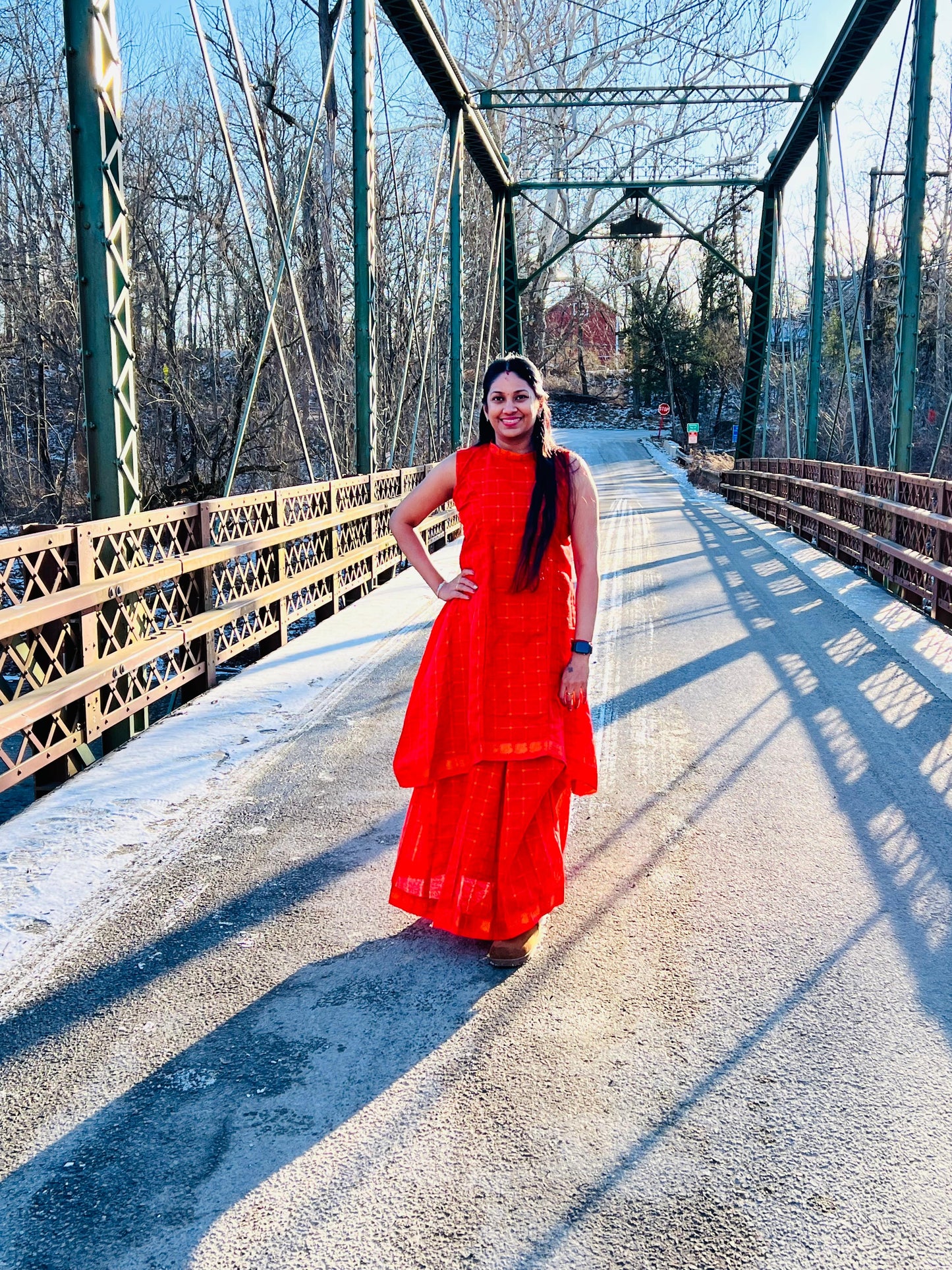 Orange Traditional Skirt & top