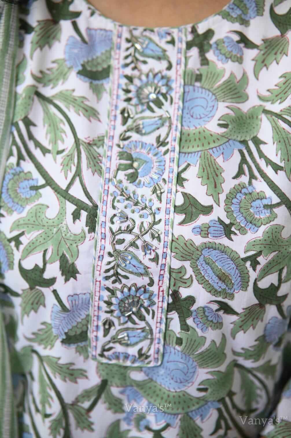 Hand Block with Kota doria duppata