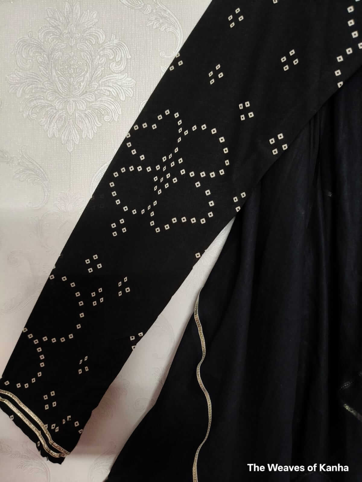 Black Handblock Anarkali