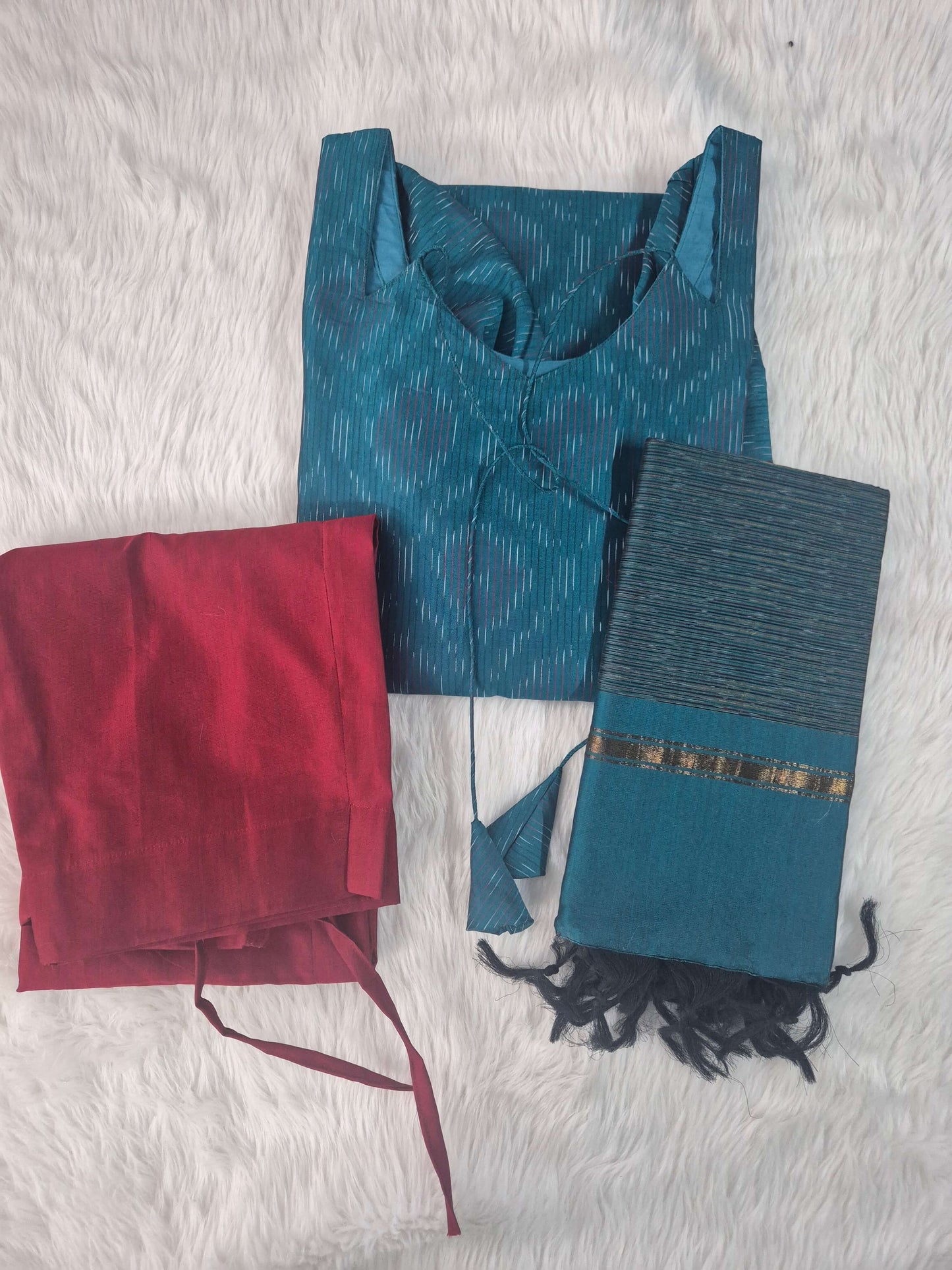 Peacock Blue Front Knot neck