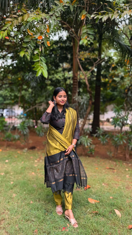 Black Sico Design Silk Salwar