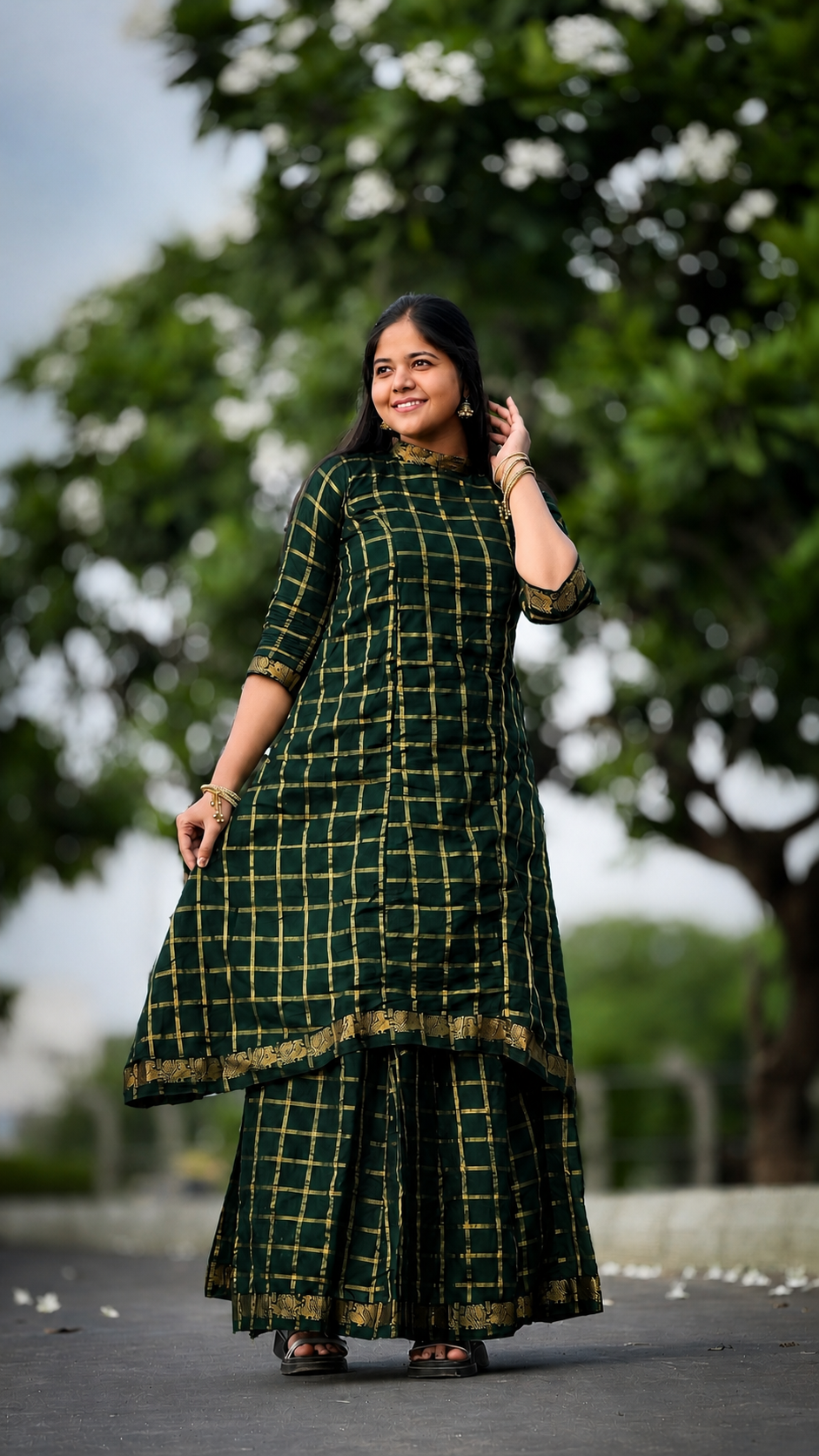 Green Traditional Skirt & Top