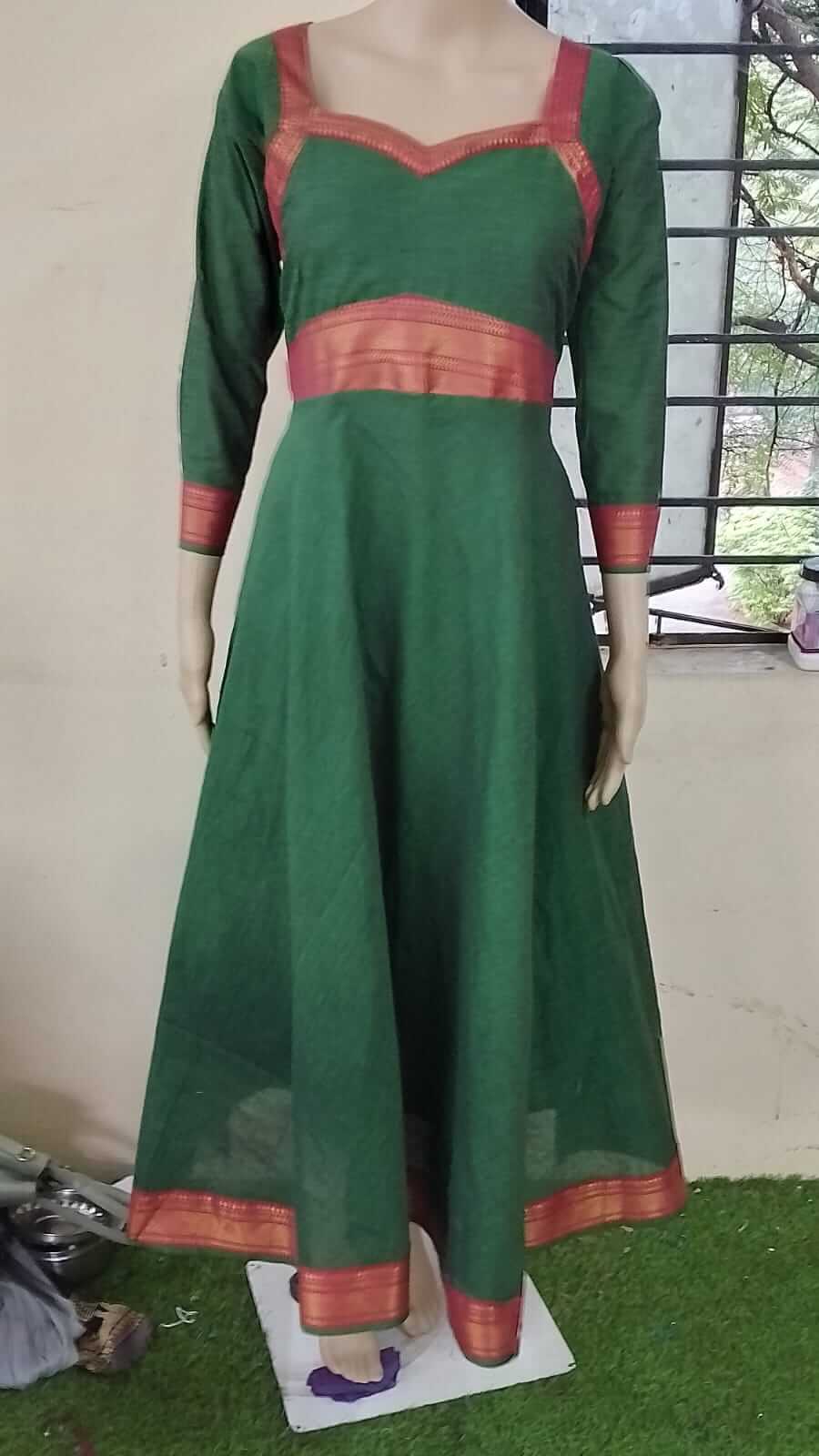 Cotton Mangalagiri Anarkali – Aaryes Collection