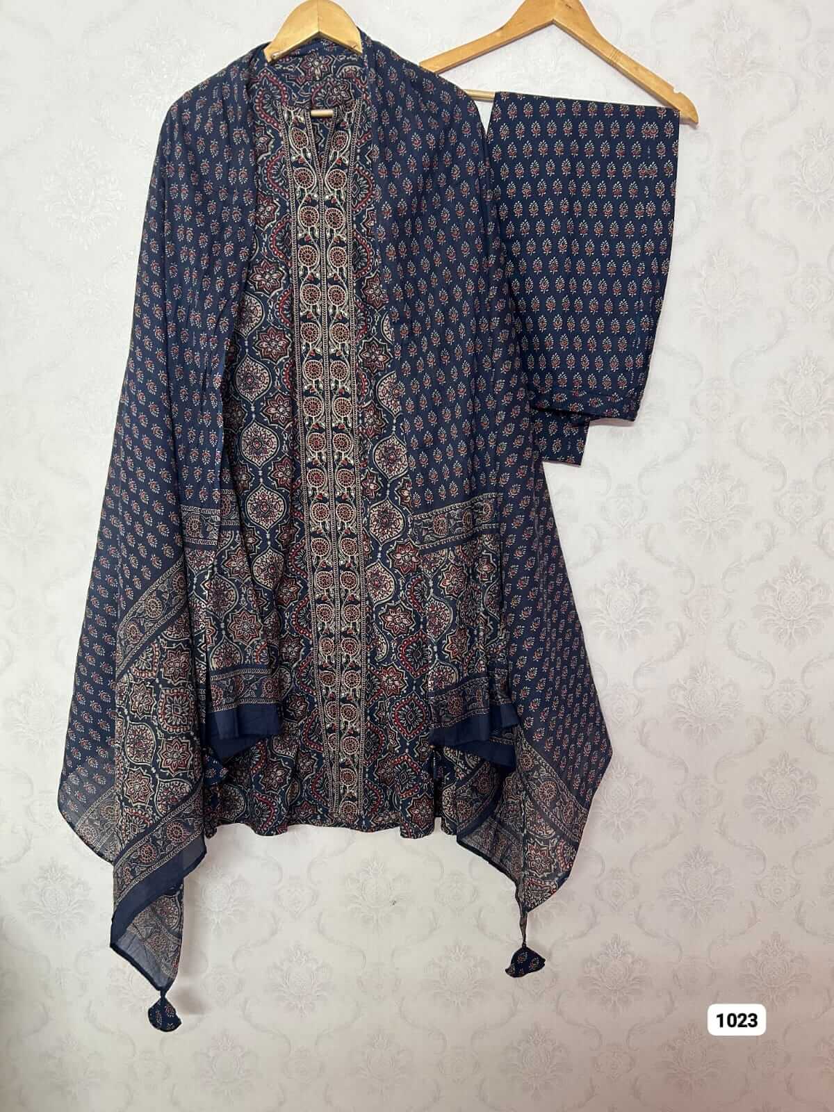Ajrakh Blue kurta