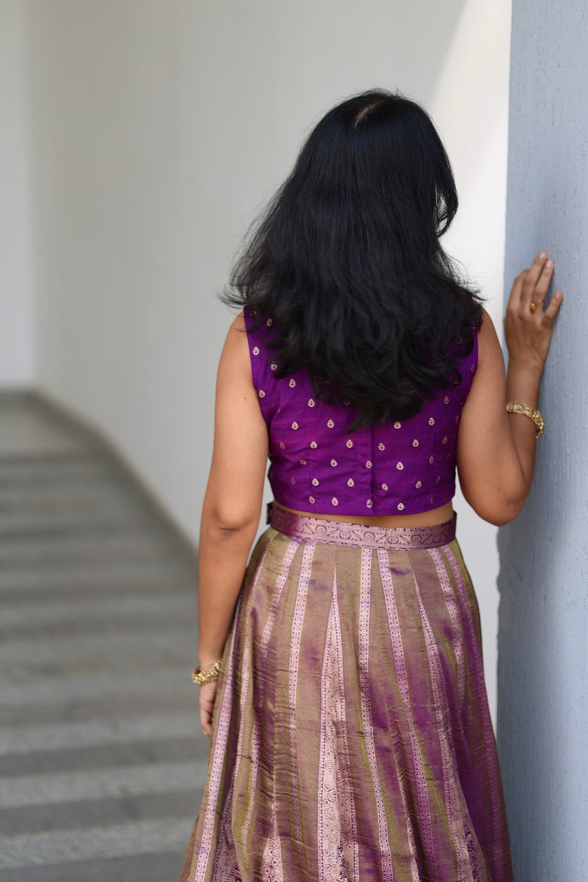 Purple Crop Top & Skirt