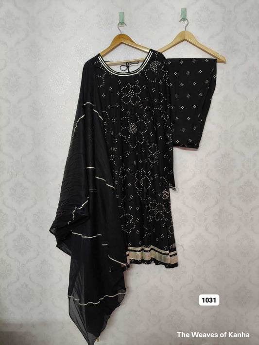 Black Handblock Anarkali