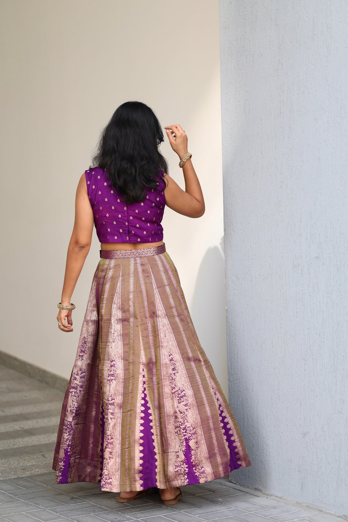 Purple Crop Top & Skirt