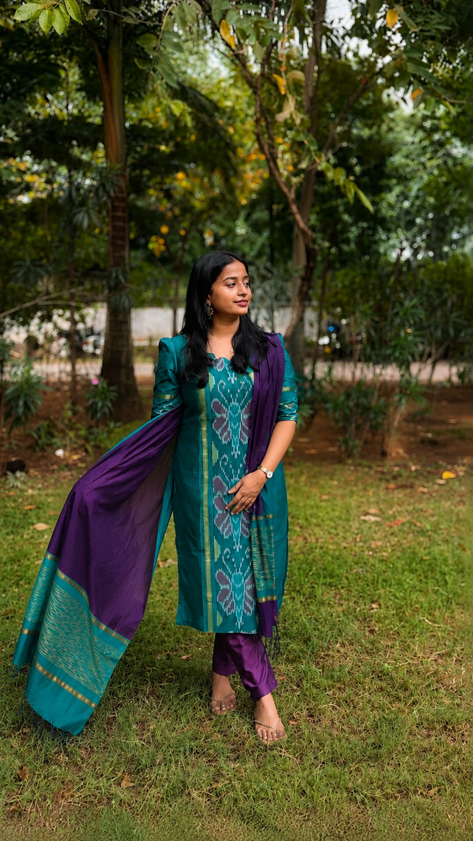 Teal Blue Pochampally