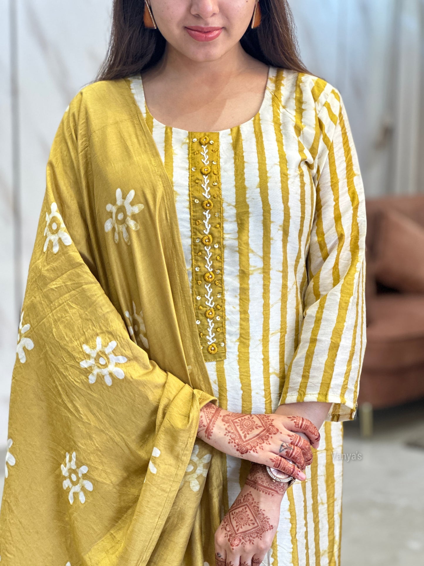 Mustard Chanderi Silk