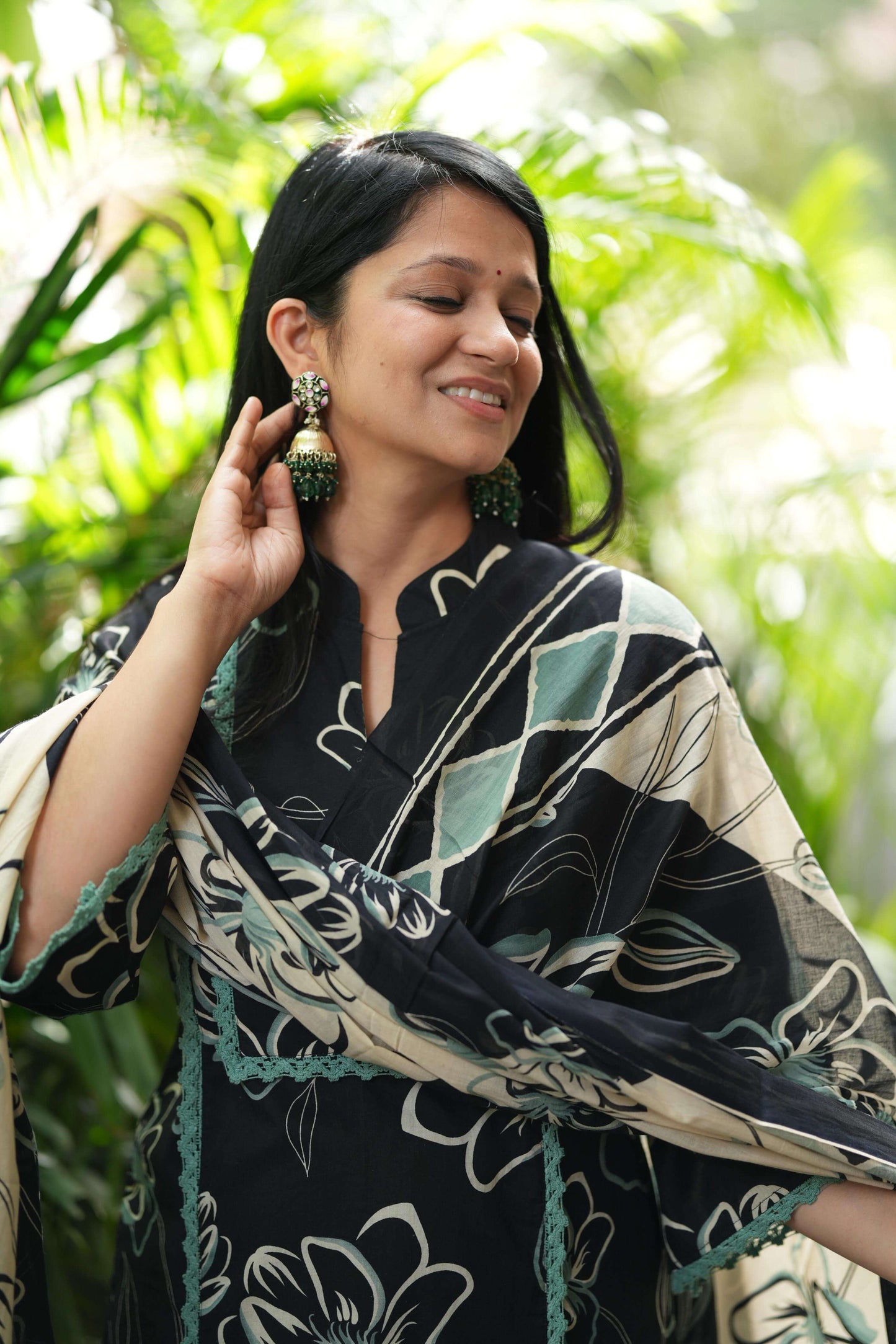 Green Crocia Lace Top