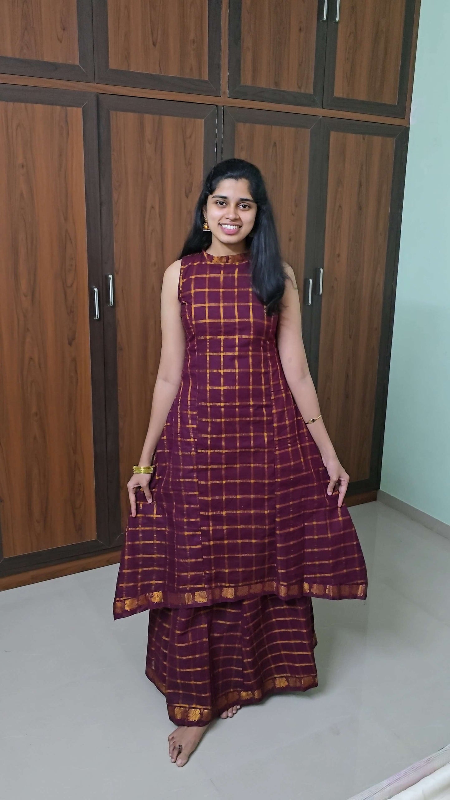 Maroon Traditional Skirt & top