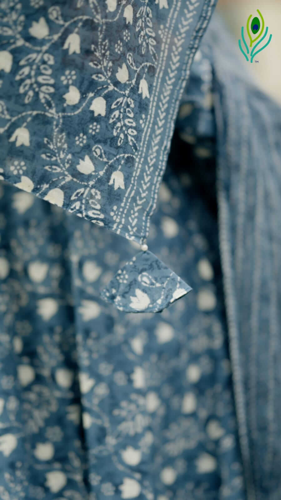 Powder blue with white floral