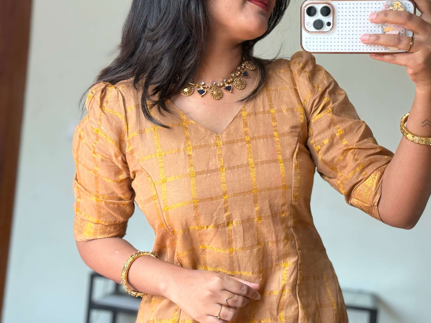 V Neck Traditional Skirt and top