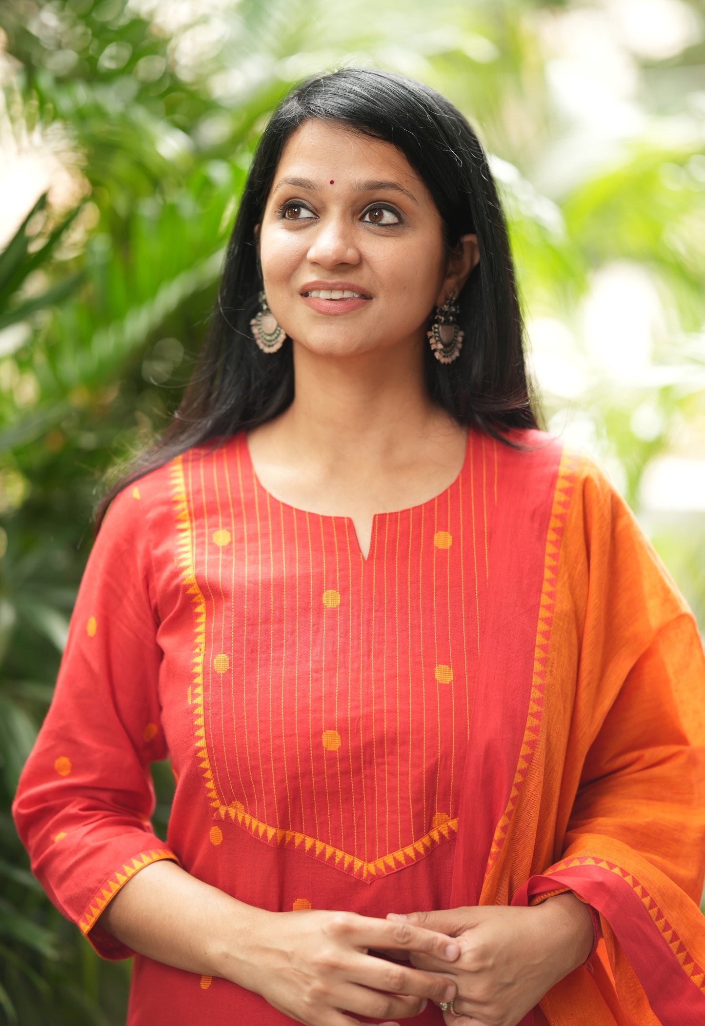 Handloom naryani Orange