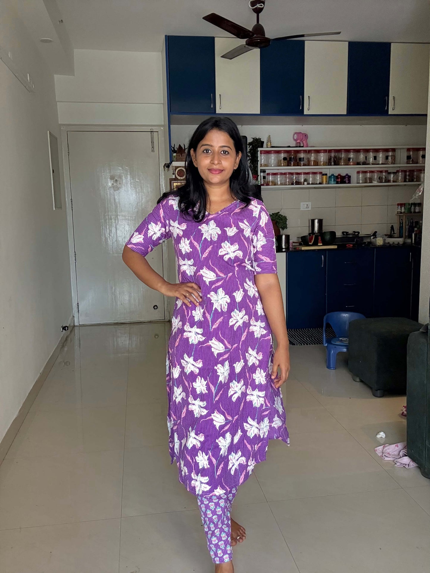 Purple Kantha Co set