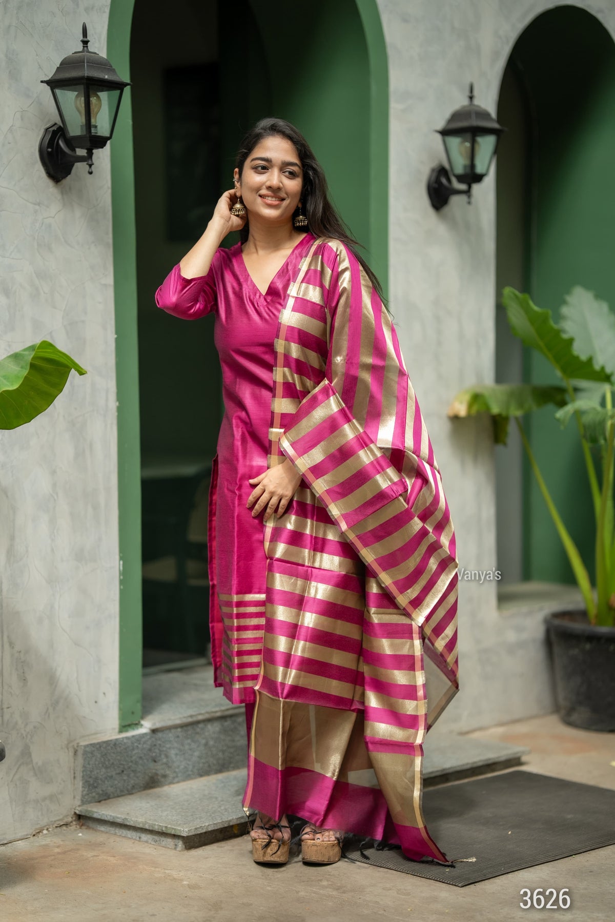 Raani Pink Banarsi Silk