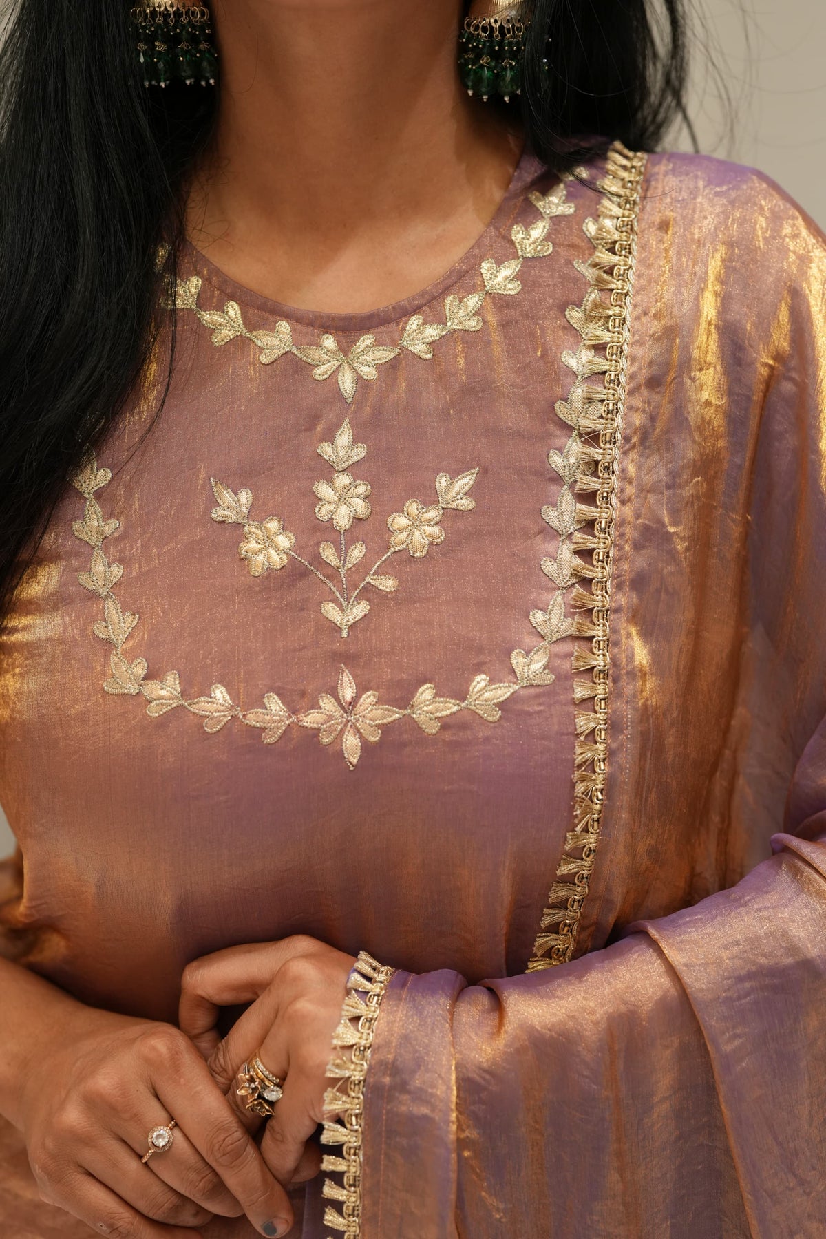 Rose Gold Sharara set