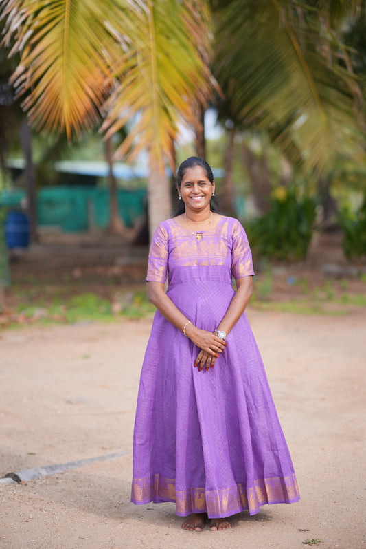 Purple Self Sungudi Anarkali