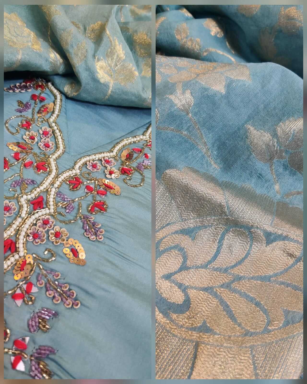 Pastel Blue Roman Silk