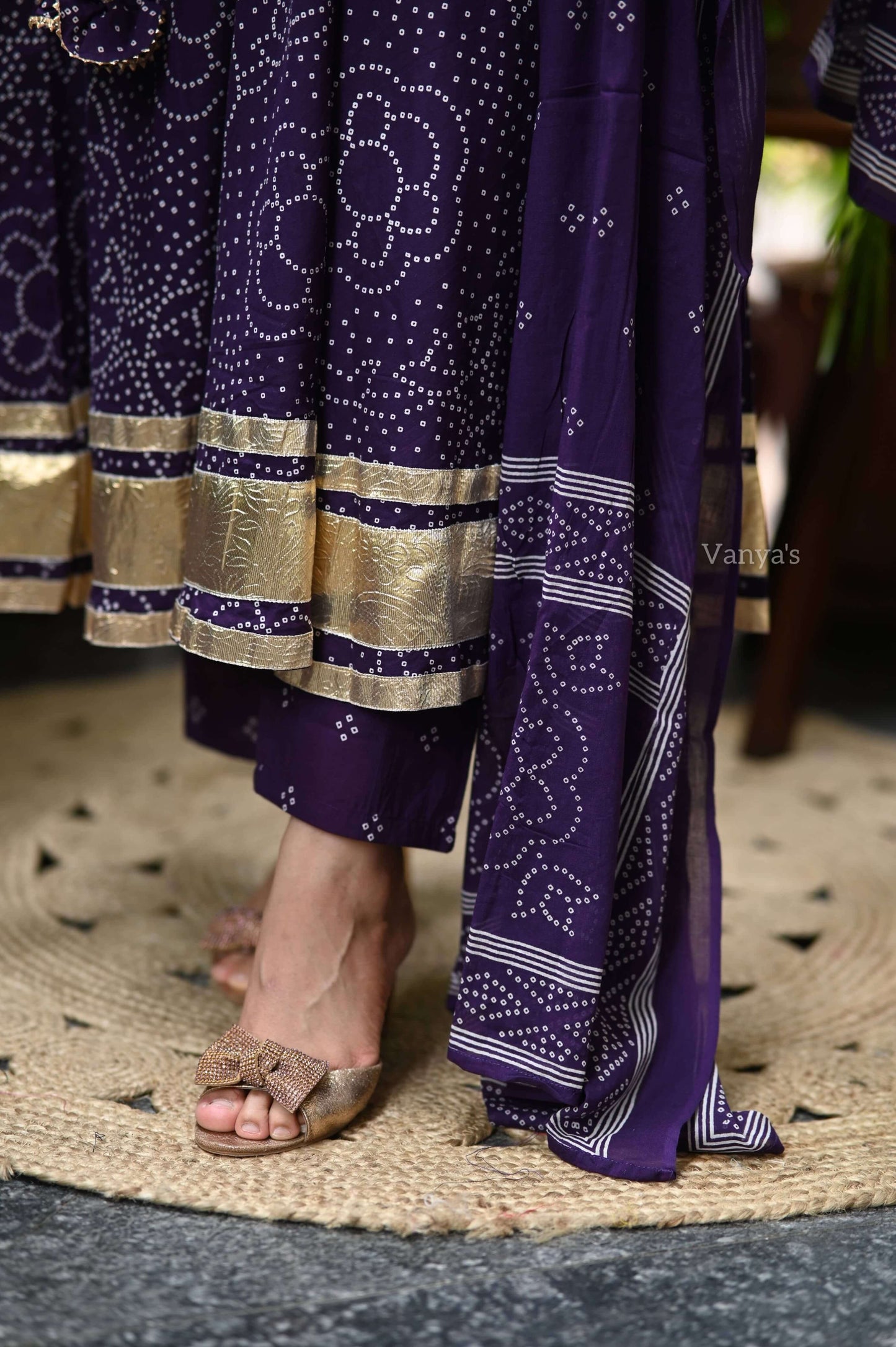 Bandhej printed Anarkali