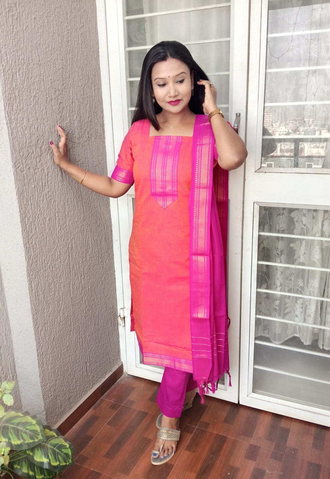 Traditional Orange & Pink