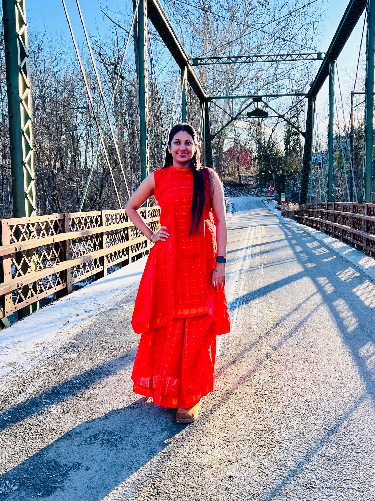 Orange Traditional Skirt & top