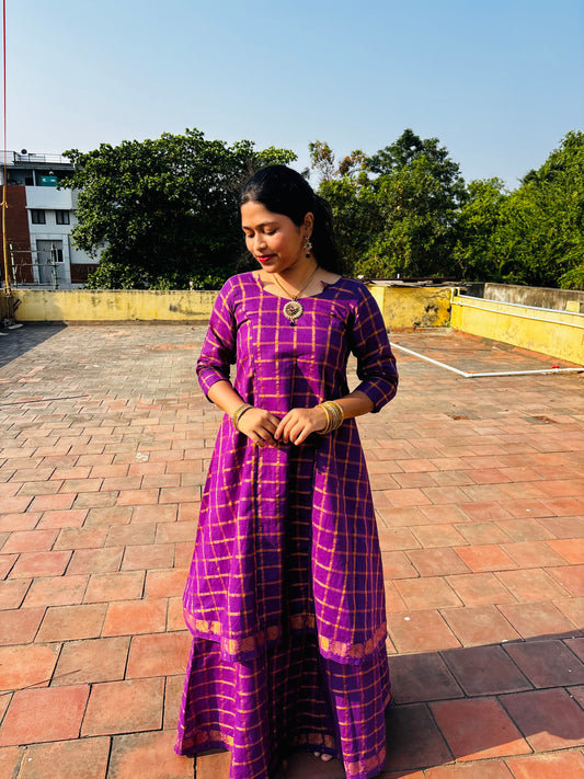 Purple Star Neck Skirt & top