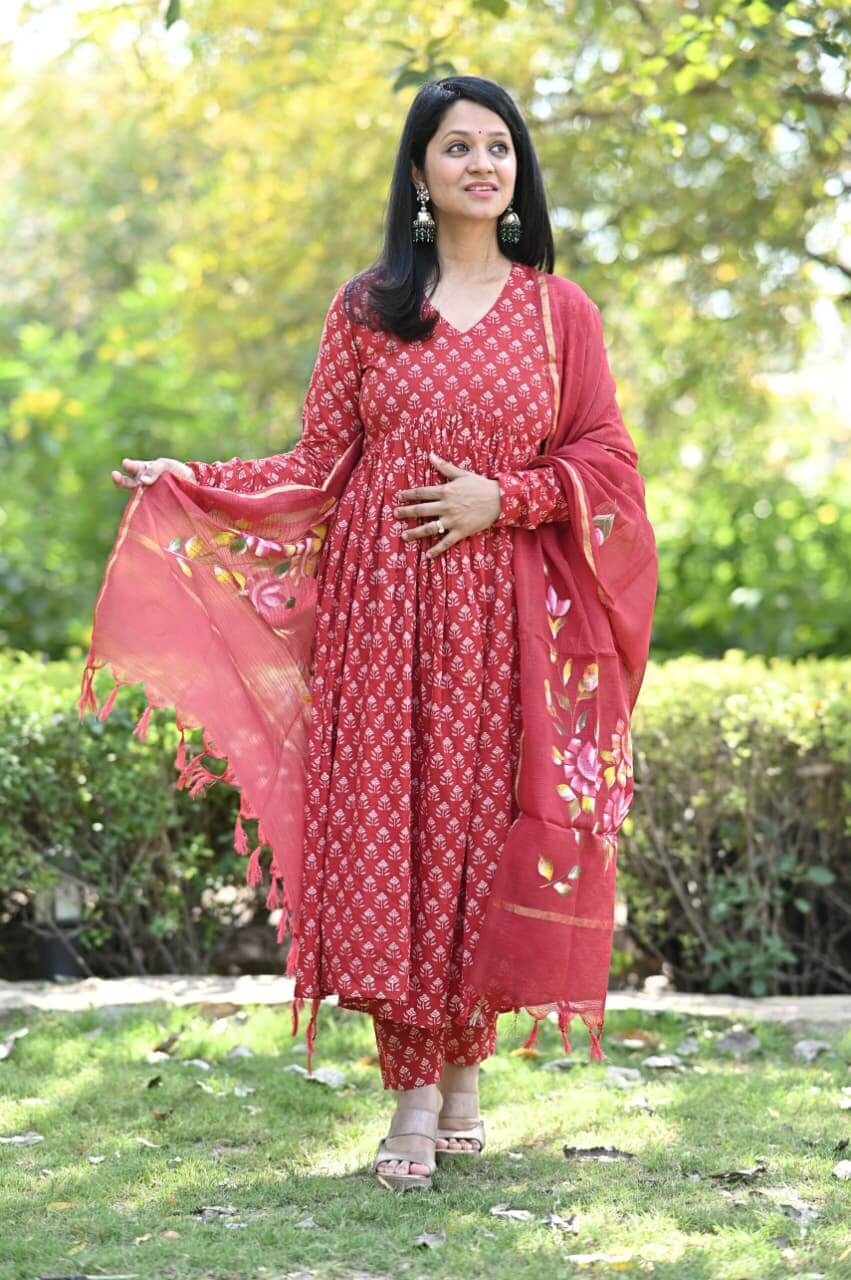 Rust Red Anarkali