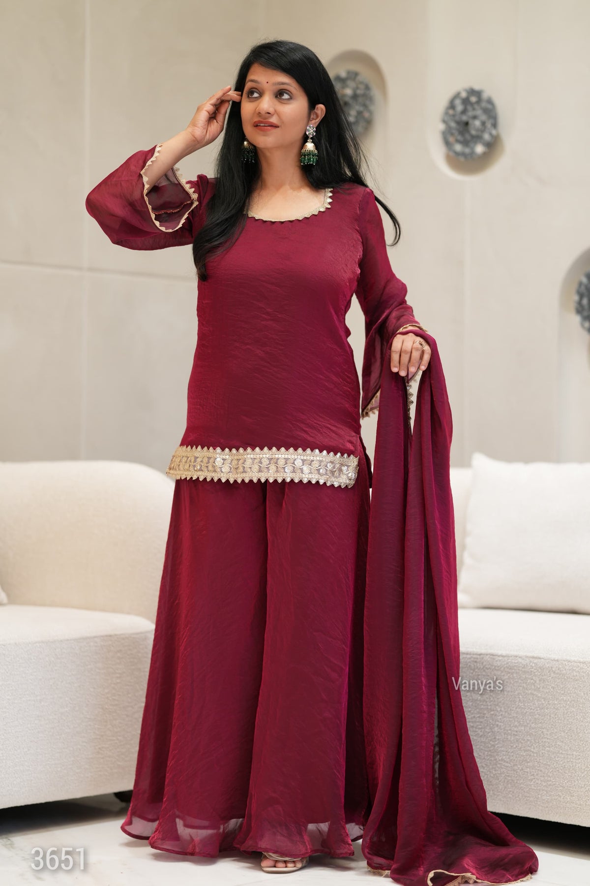 Cherry Majesty Sharara set