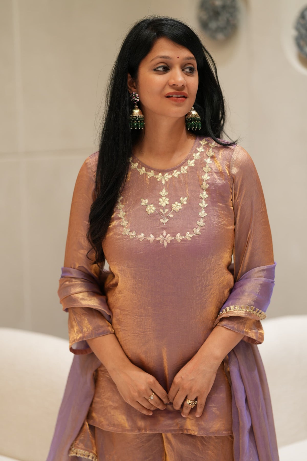 Rose Gold Sharara set