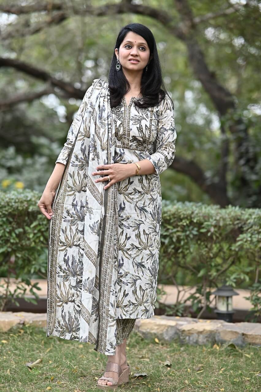 Grey Green salwar set