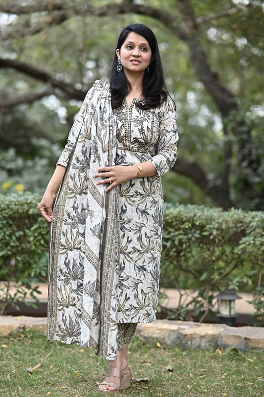 Grey Green salwar set