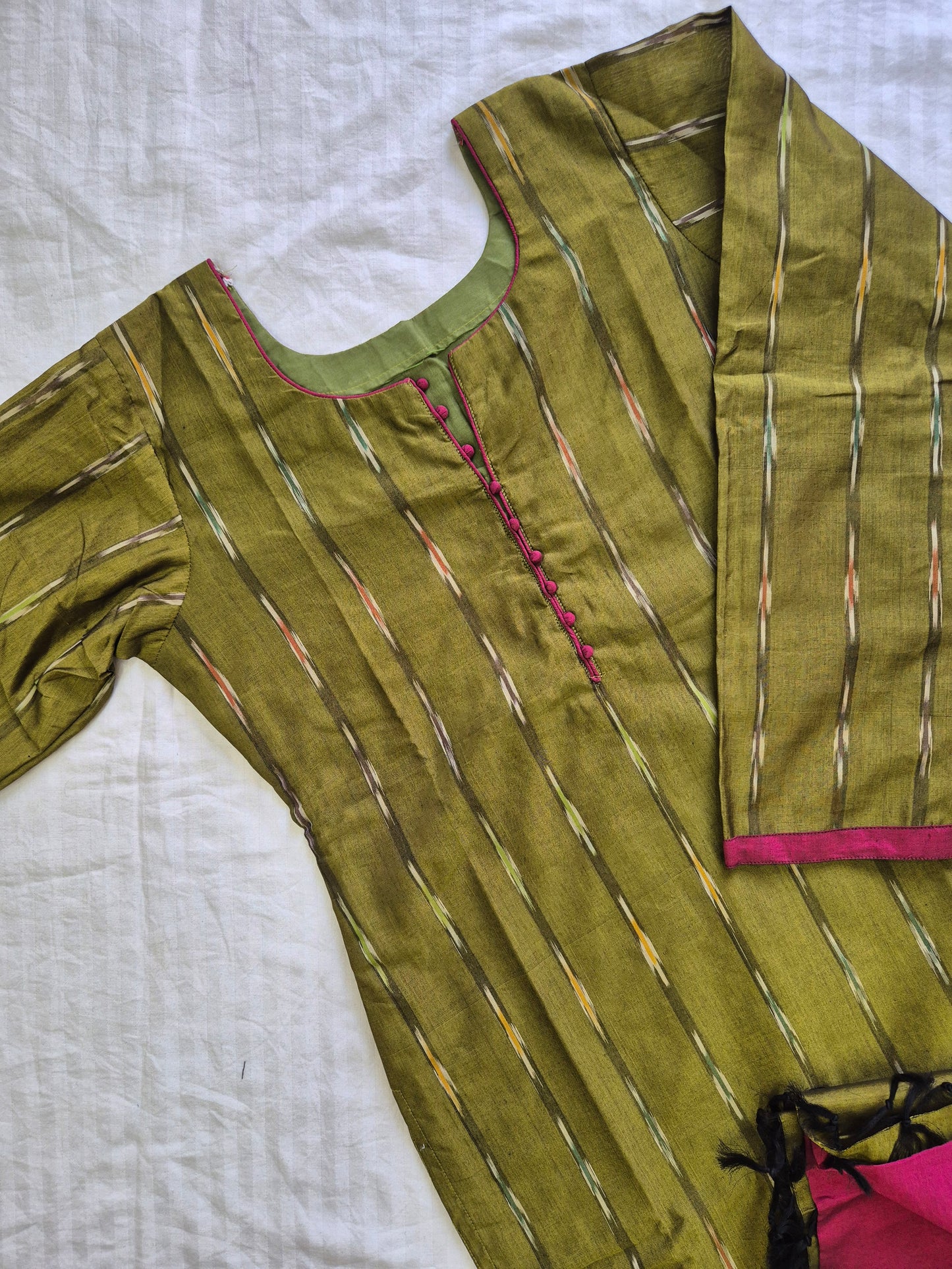 Semi Silk Ikkat Print - Green