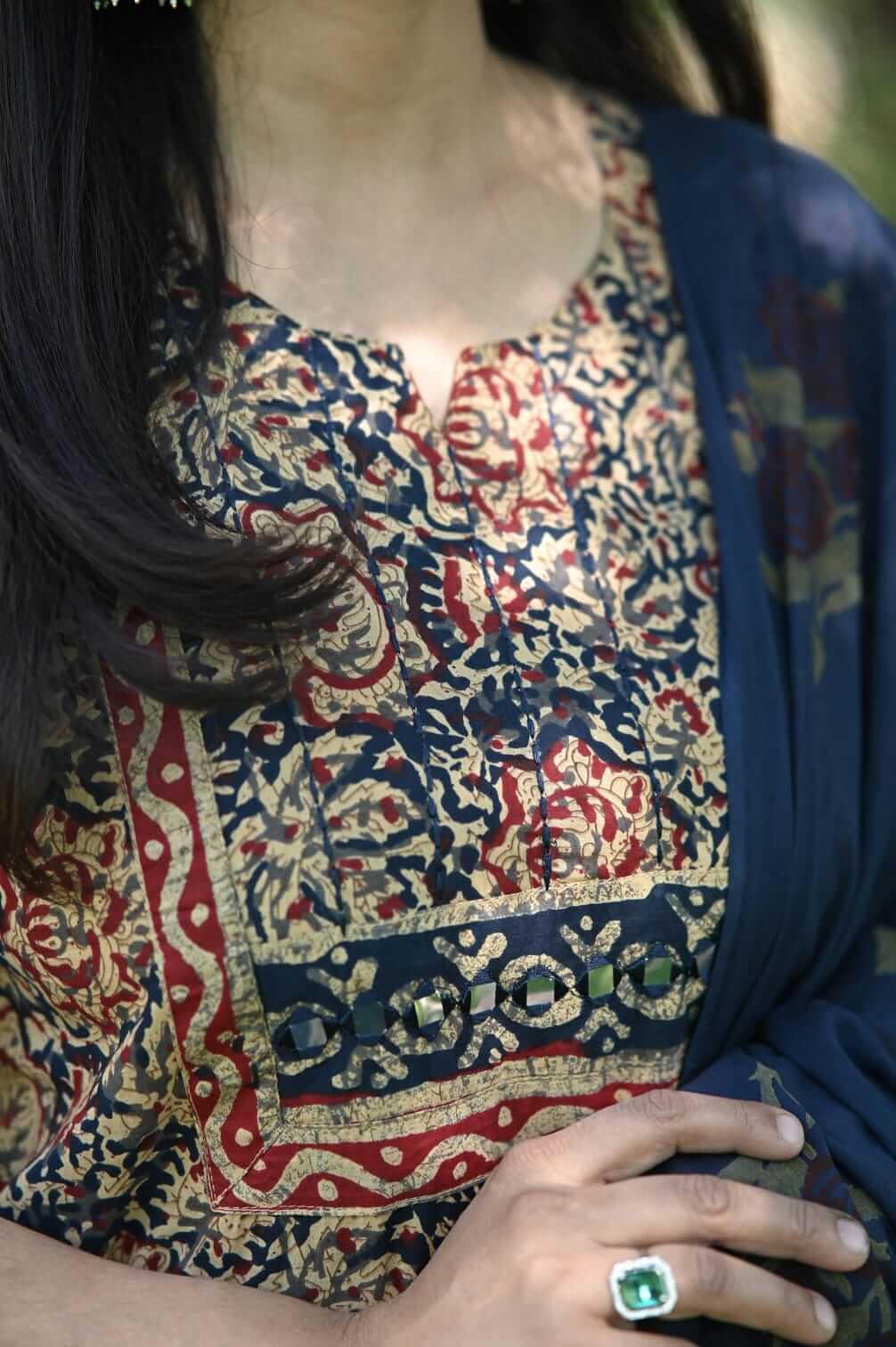 Ajrak Cotton- Blue