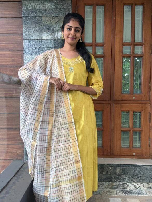 Yellow Silk Anarkali