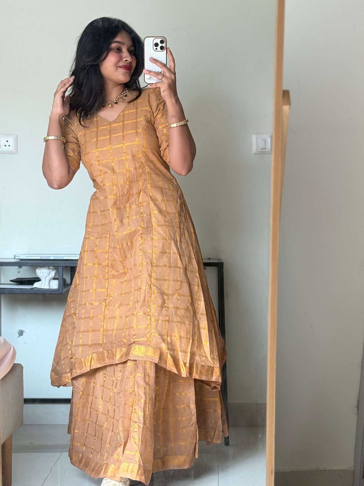 V Neck Traditional Skirt and top