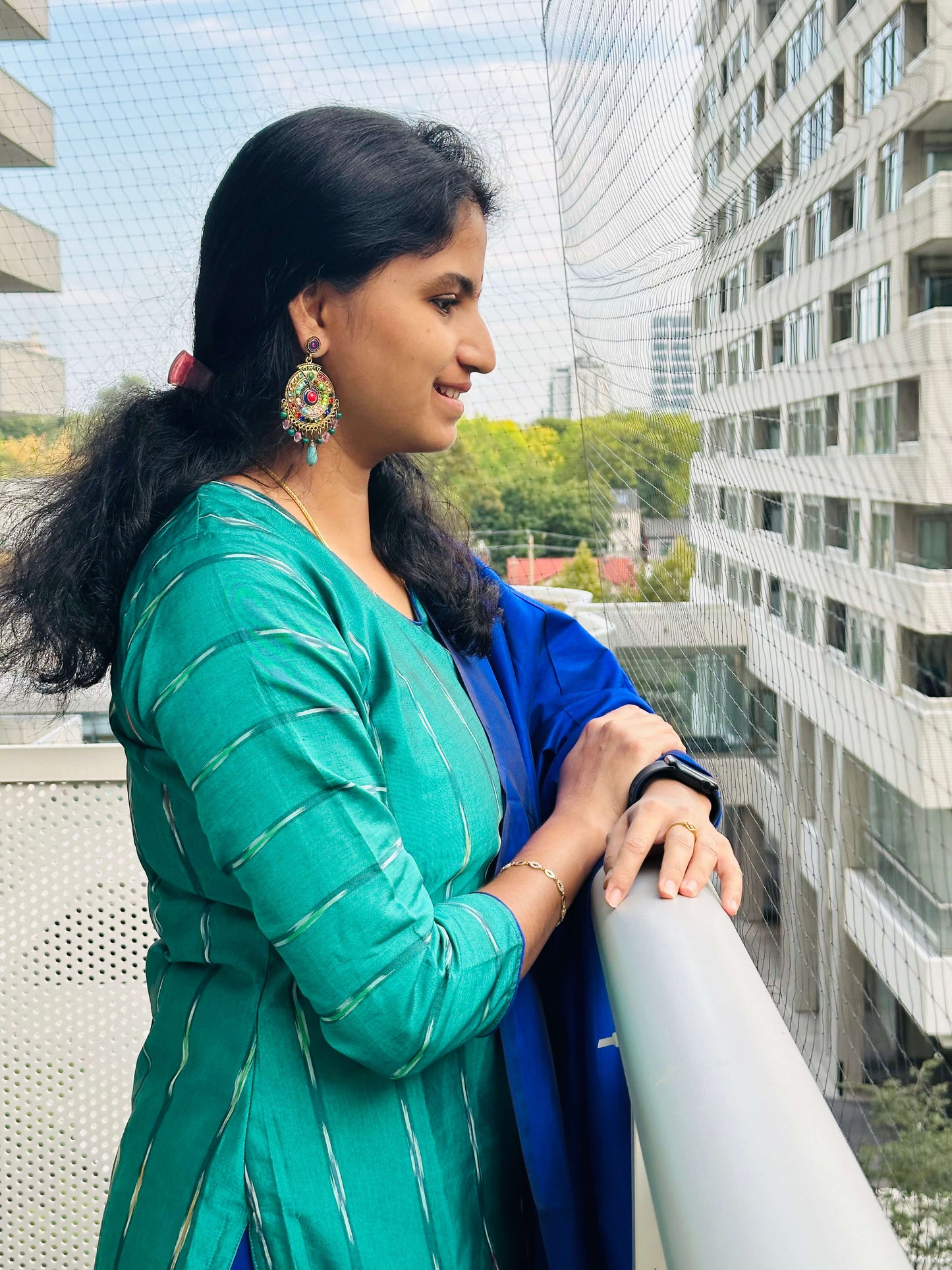 Teal Green Silk Salwar