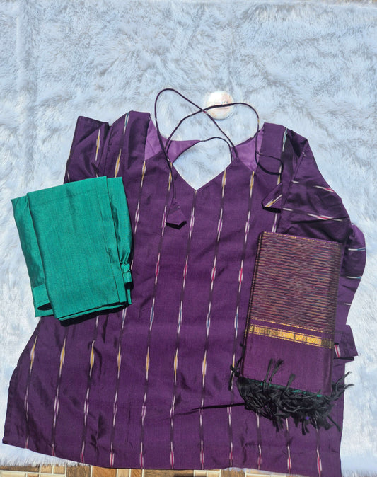 Front & Back Knot Silk Salwar