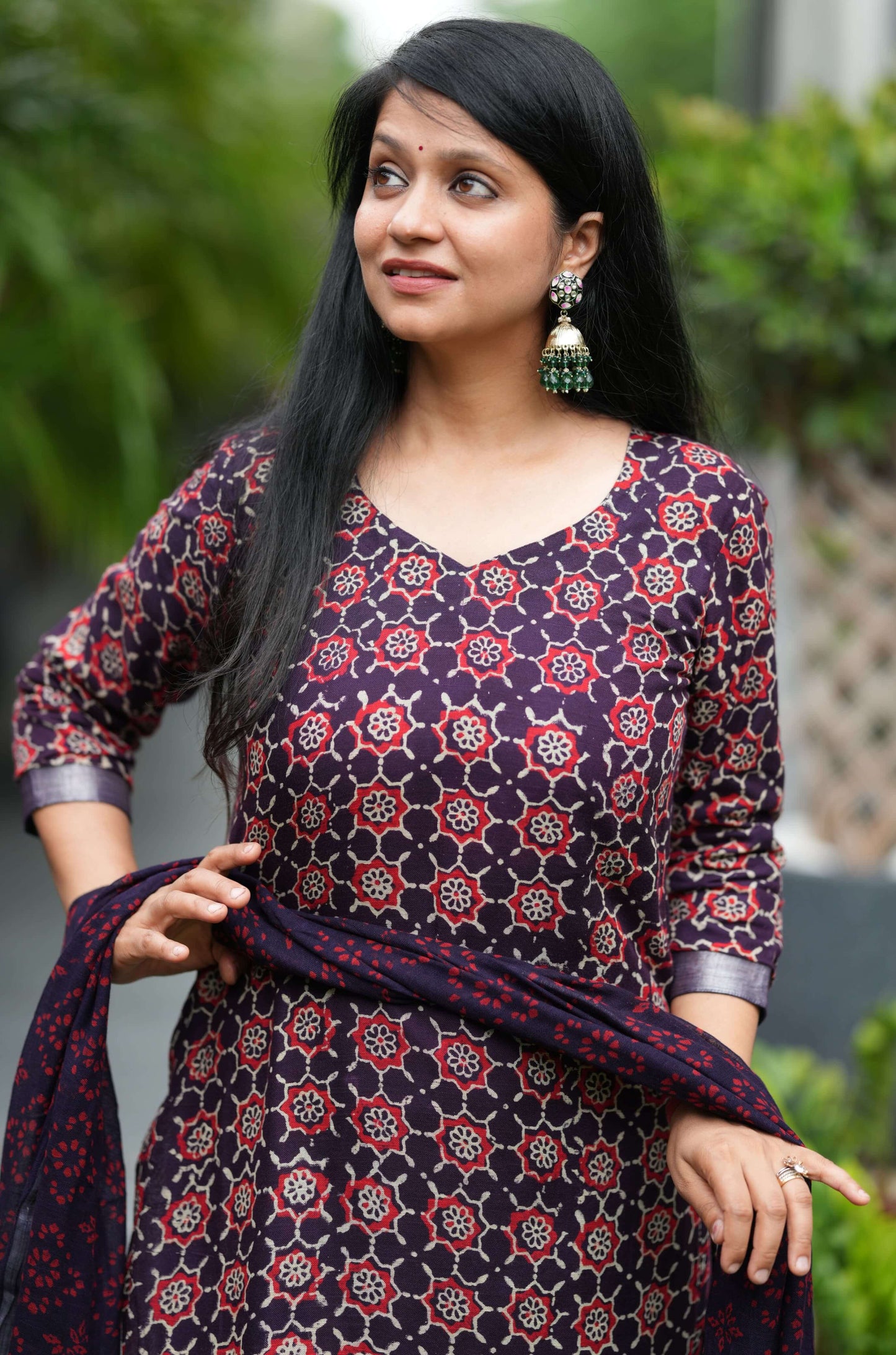 Hand block Linen Salwar