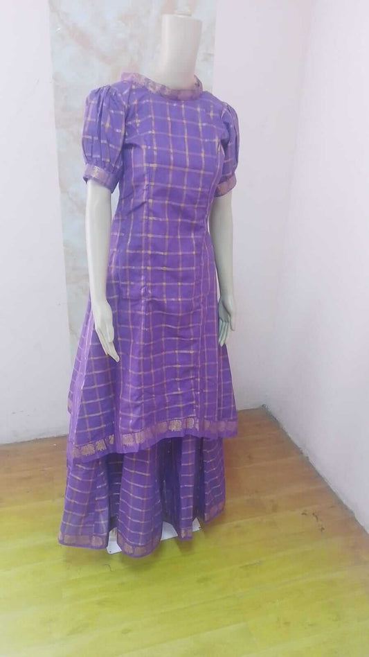 Puff sleeve Lilac Skirt and top