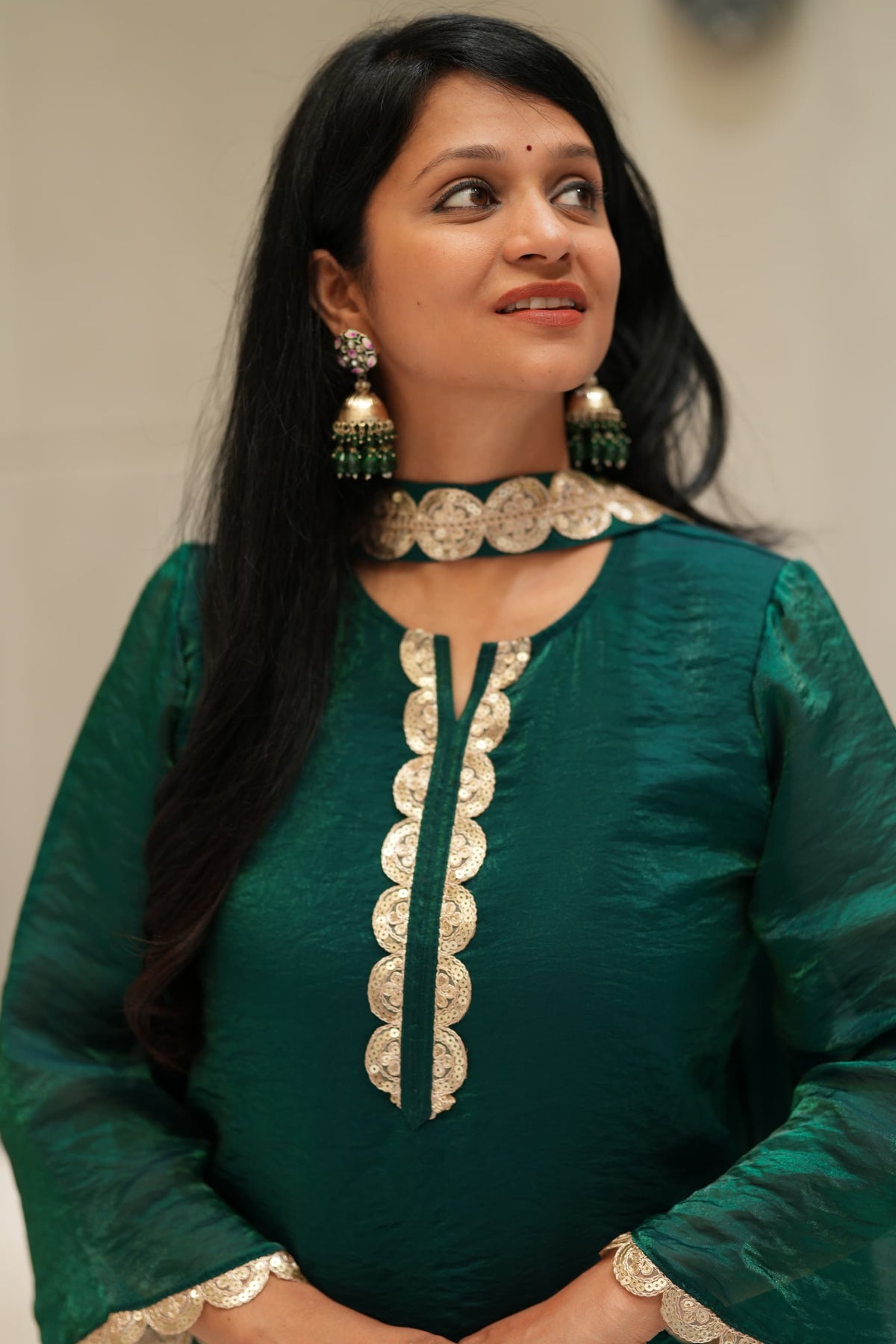 Bottle Green Sharara set