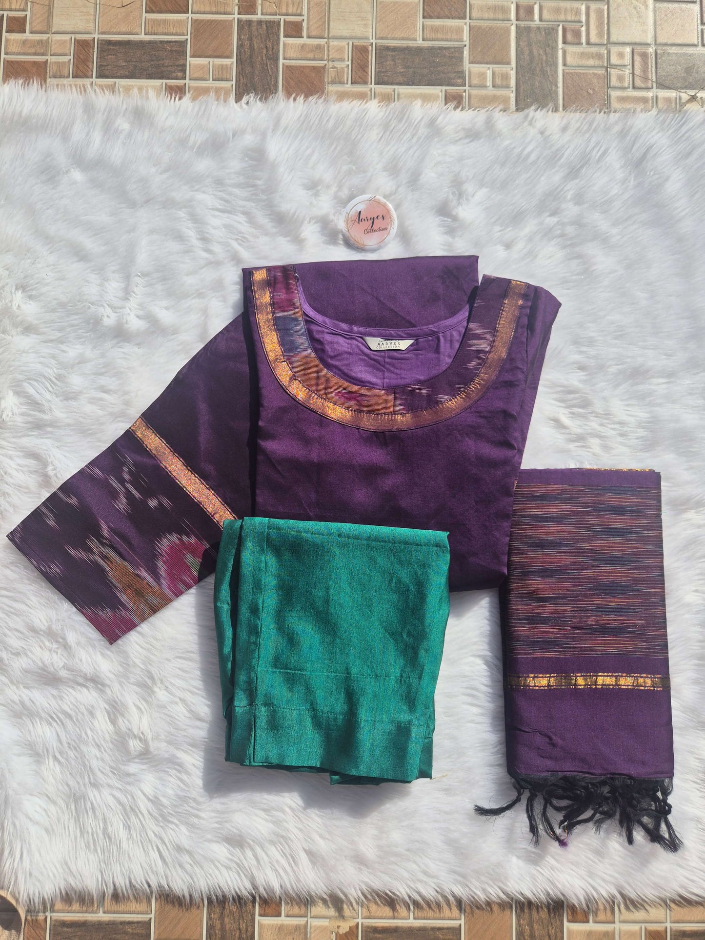 Round Neck Silk Salwar