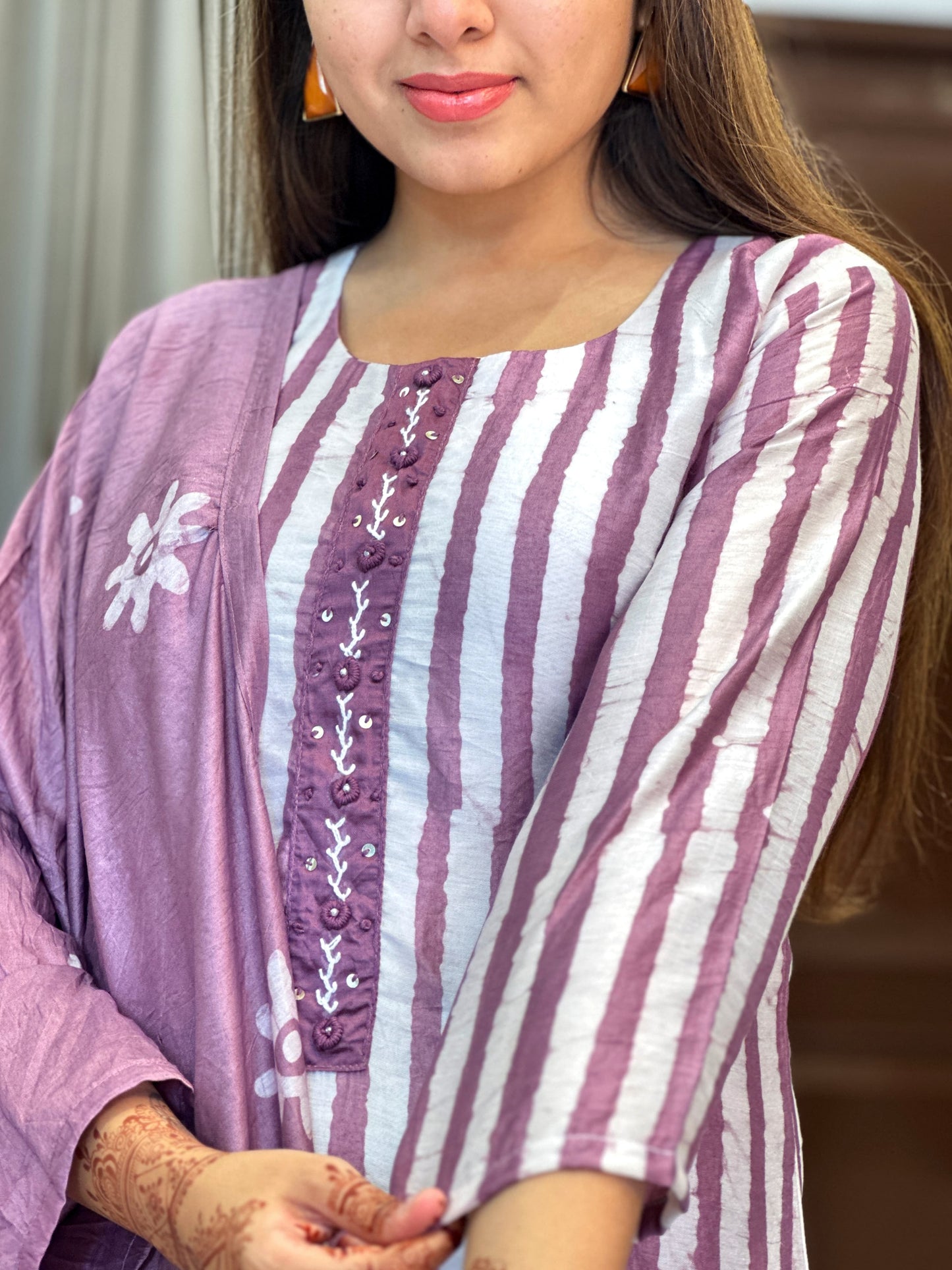 Mauve Chanderi Silk