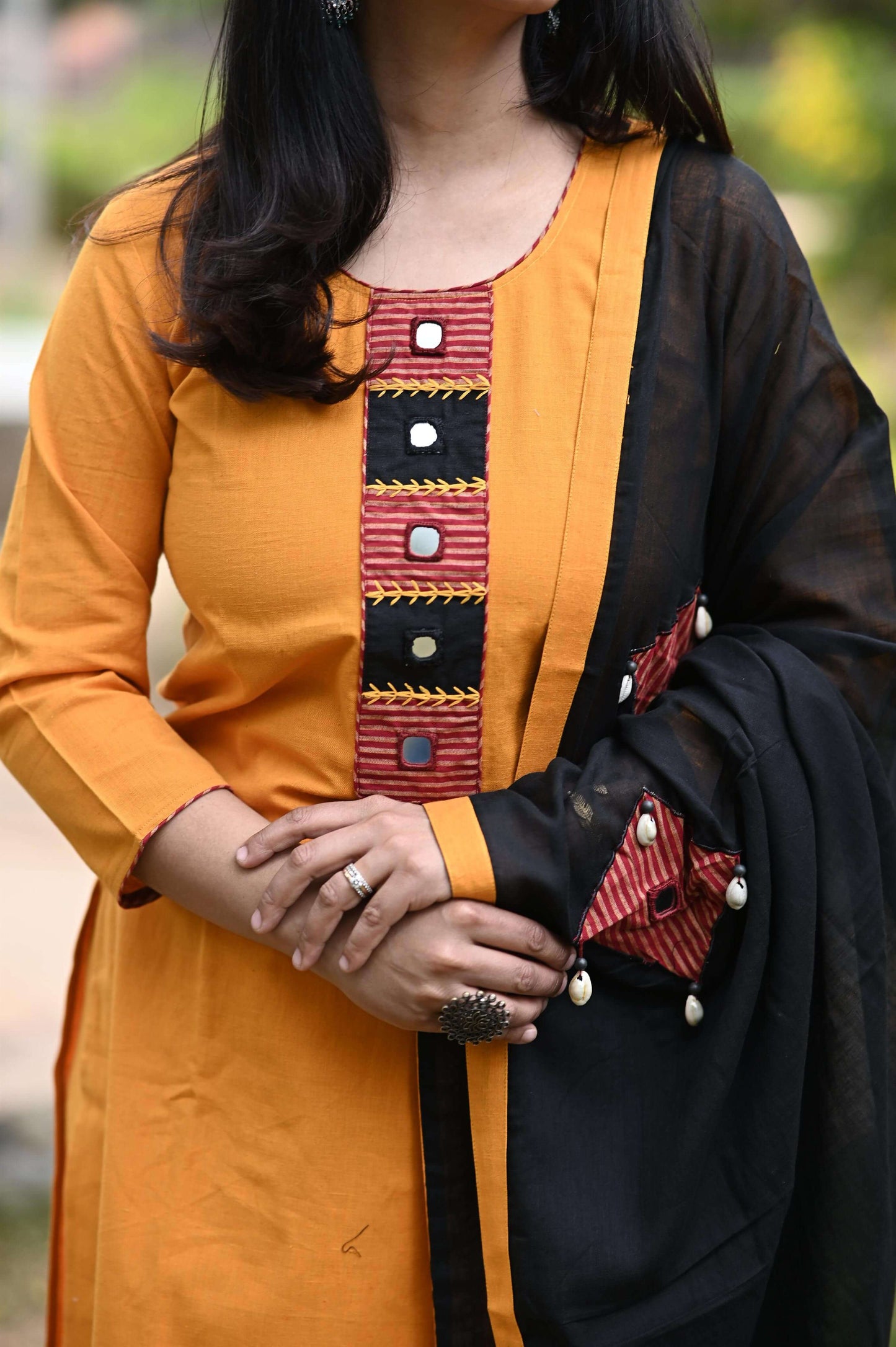 Black Mustard with Mirror work