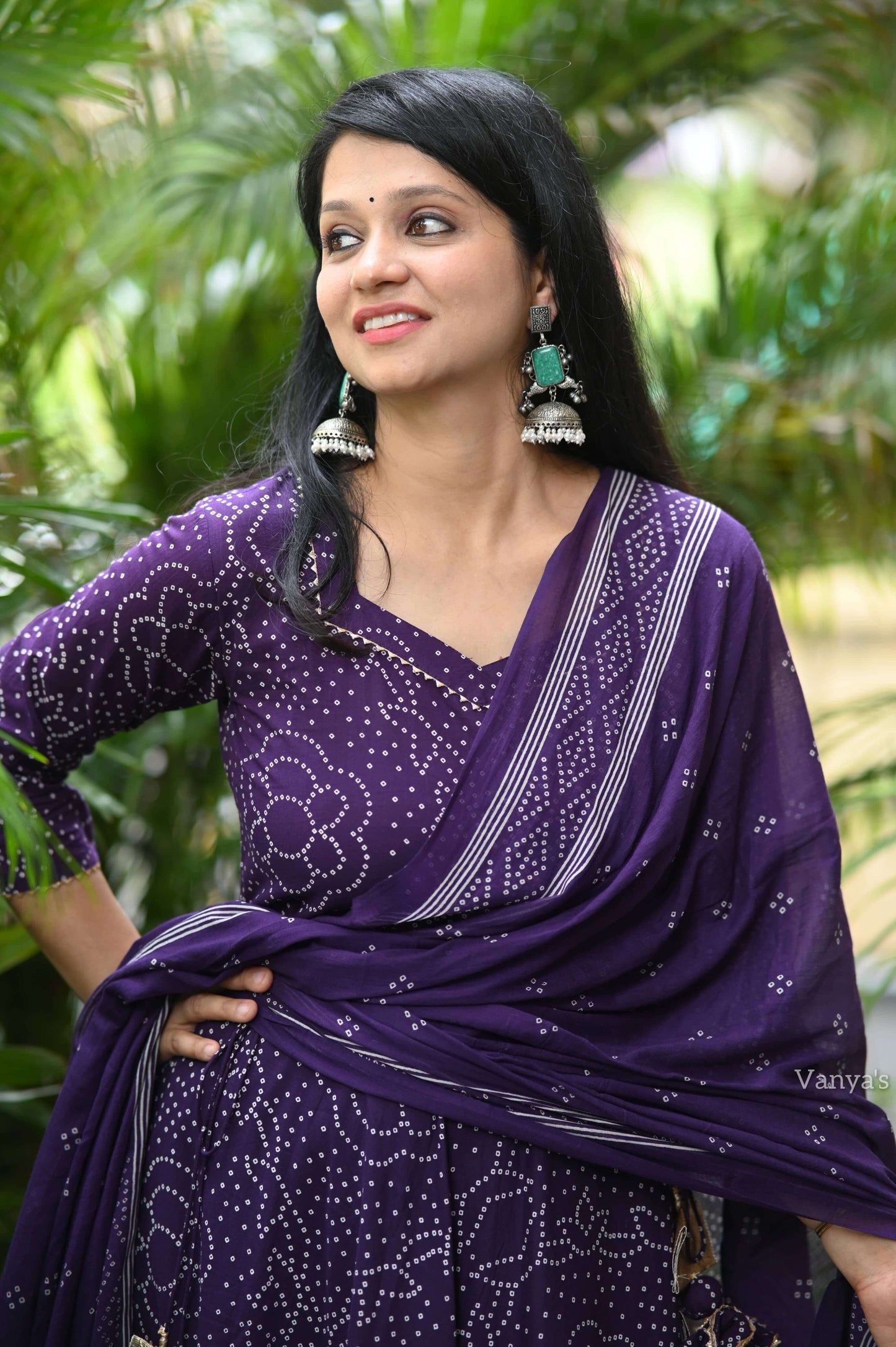 Bandhej printed Anarkali