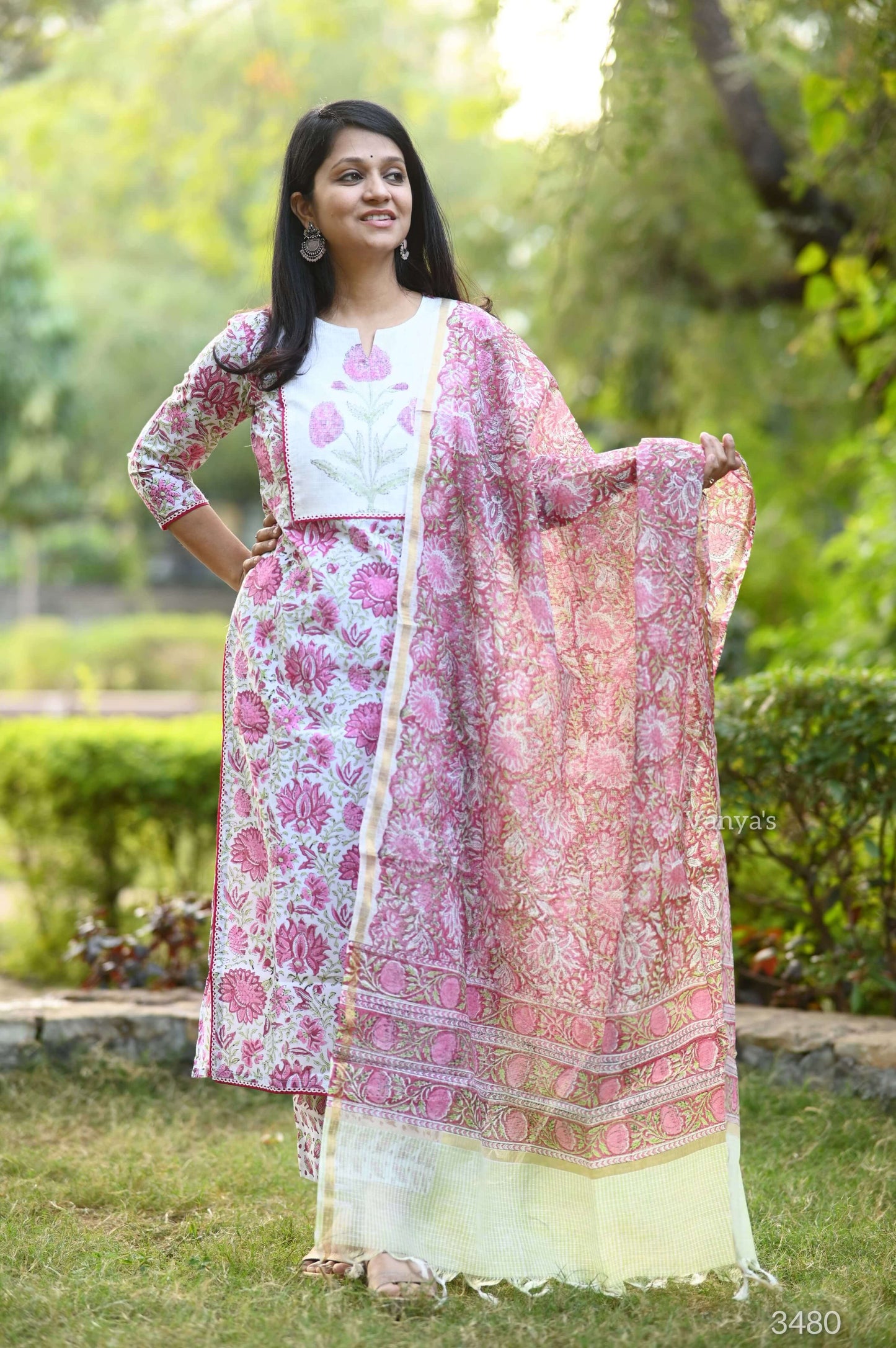 Bagru Hand Block Patch work on Yoke