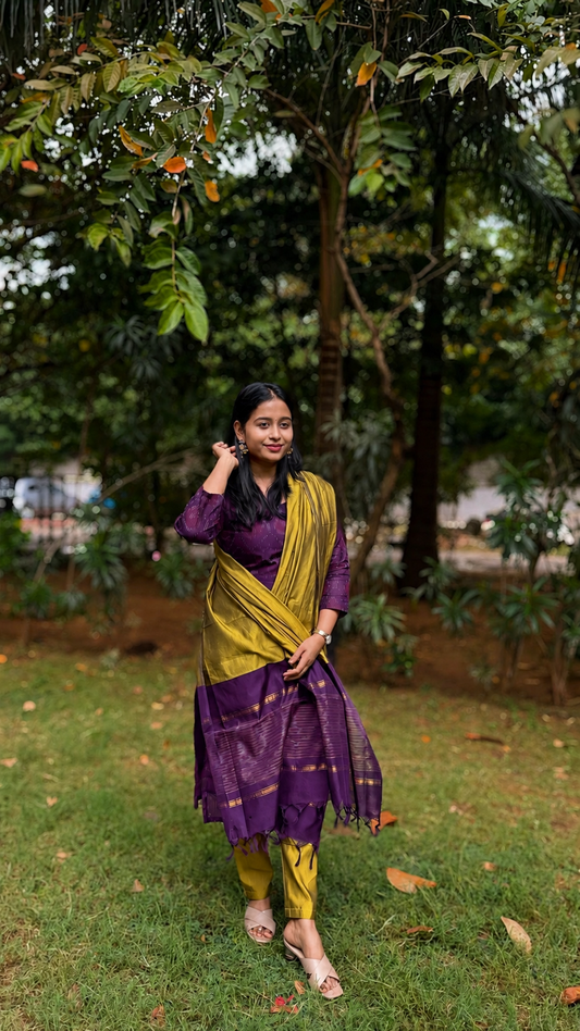 Purple Sico Design Silk Salwar