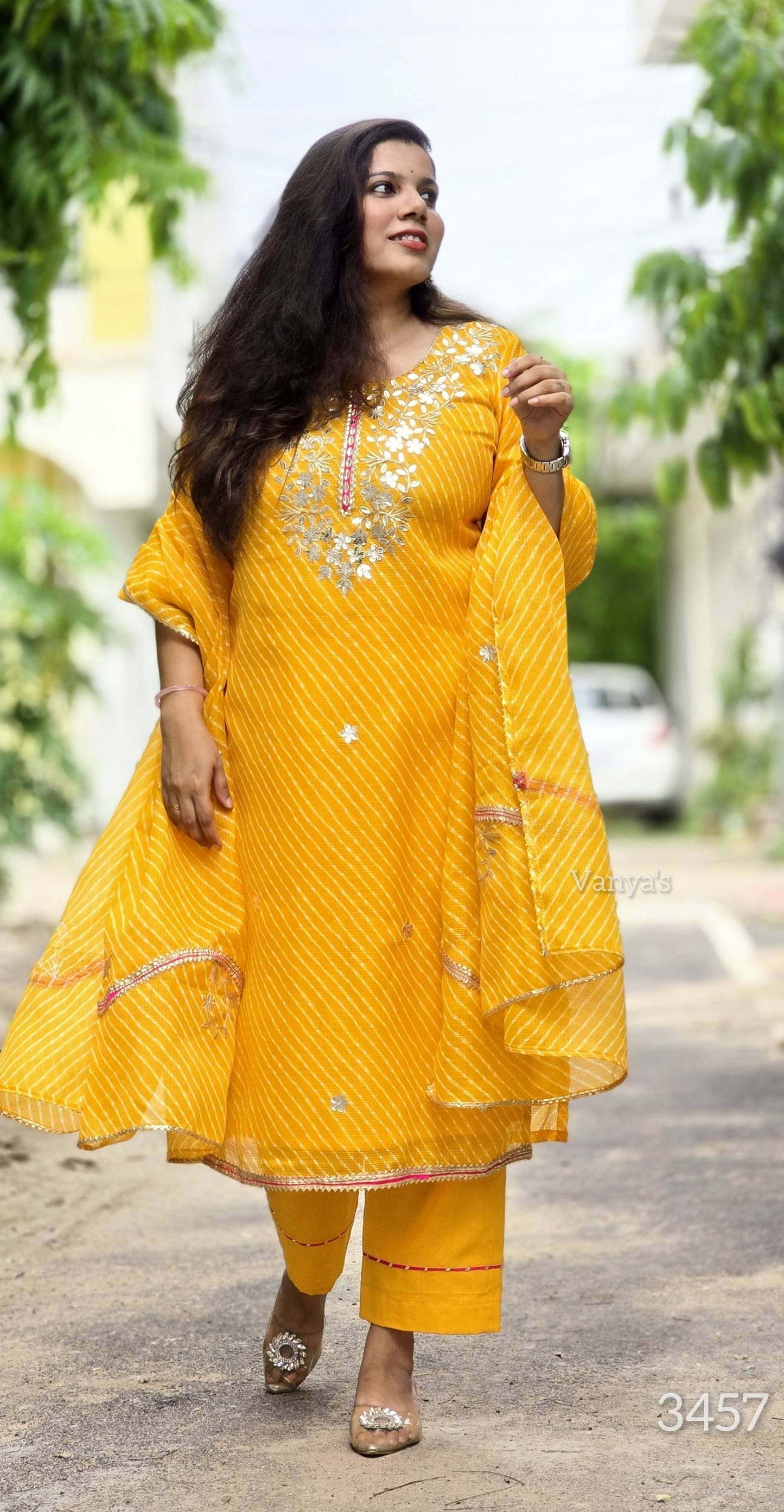 Yellow Lehriya Kota Doria