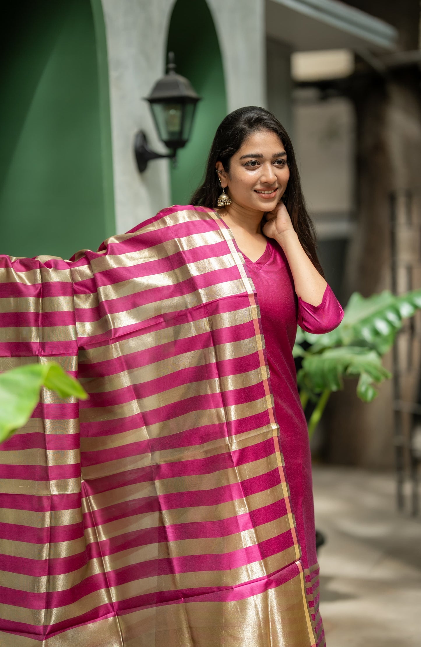 Raani Pink Banarsi Silk